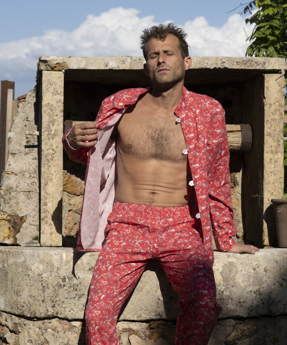 Onderbreking Pessimist het formulier men's pajamas made in France in 100% organic cotton Valentine | Fleurs Pois  & Cie
